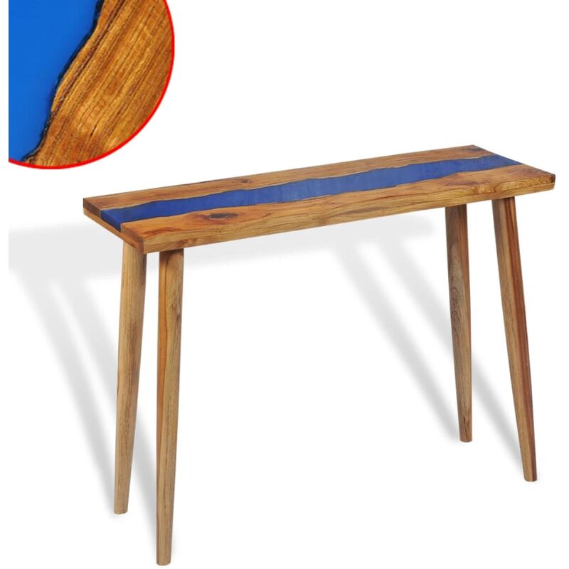

Mesa consola de teca y resina 100x35x75 cm - Marrón - Vidaxl