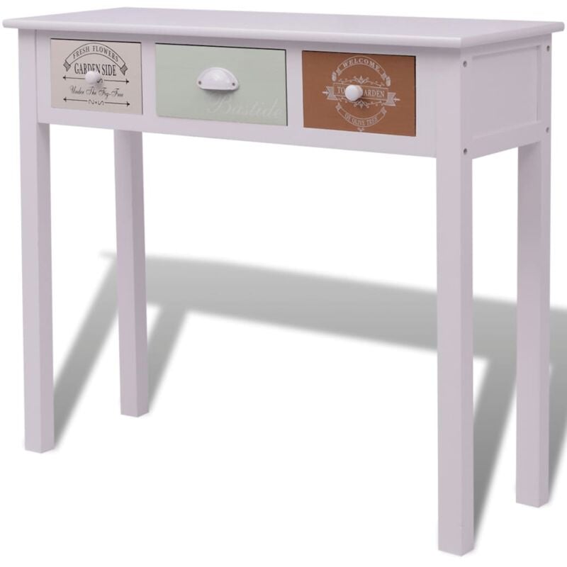 

Mesa consola de estilo francés de madera - Blanco - Vidaxl