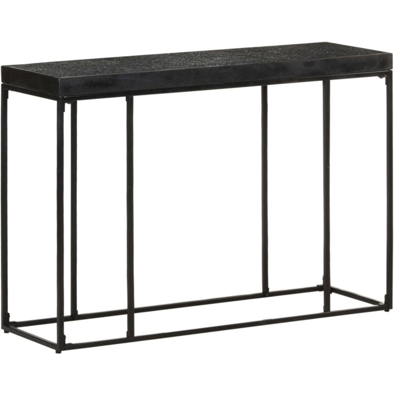 

vidaXL Mesa consola madera maciza de acacia y mango negro 110x35x76 cm - Negro