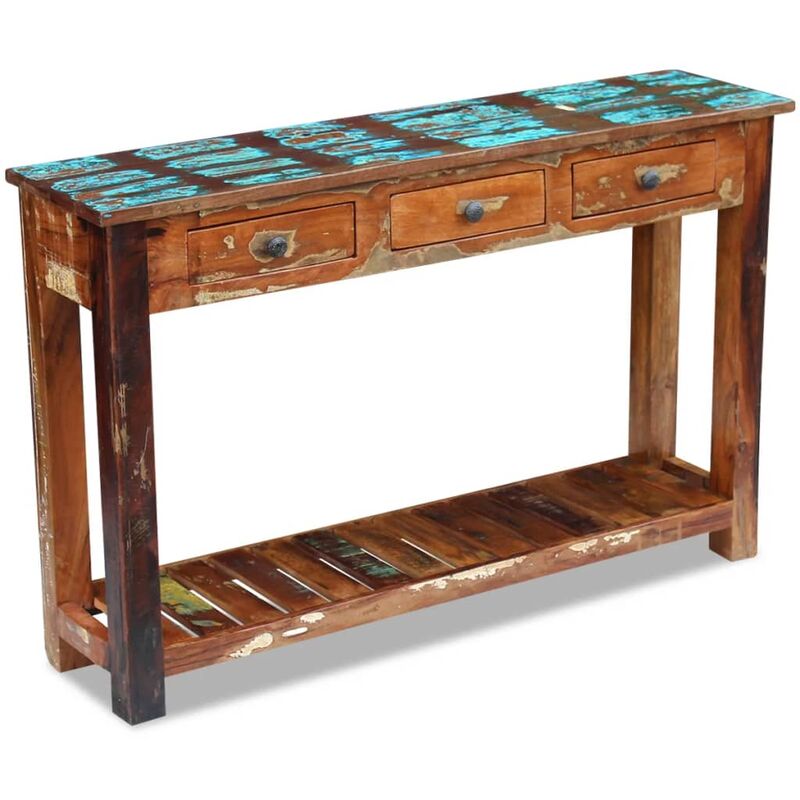 

Mesa consola madera maciza reciclada 120x30x76 cm - Marrón - Vidaxl