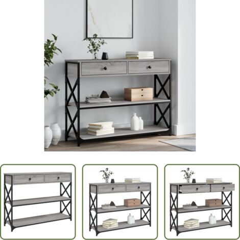 vidaXL Mesa consola -  Mesa consola madera de ingeniería gris Sonoma 100x28x75 cm