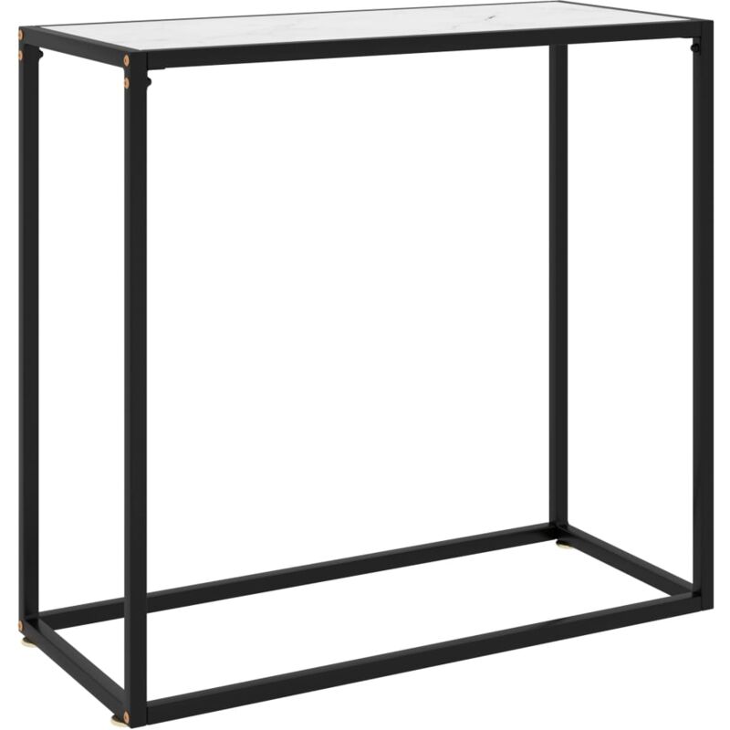 

vidaXL Mesa consola vidrio templado blanco 80x35x75 cm - Blanco