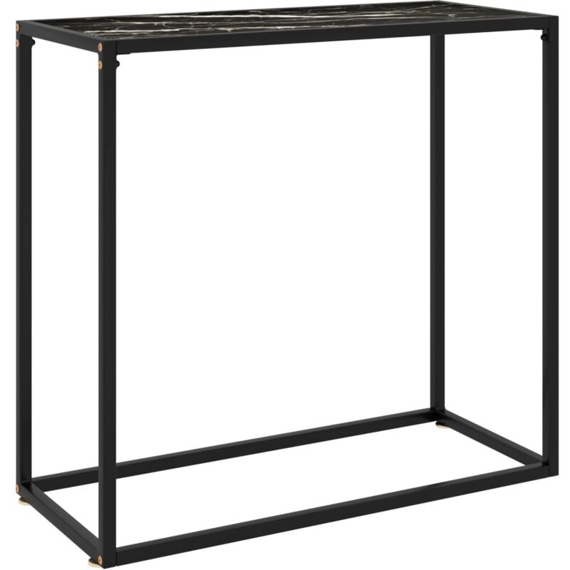 

vidaXL Mesa consola vidrio templado negro 80x35x75 cm - Negro