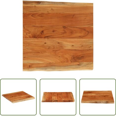 vidaXL Mesa cuadrada -  Tablero mesa cuadrado borde natural madera acacia 40x40x3,8 cm