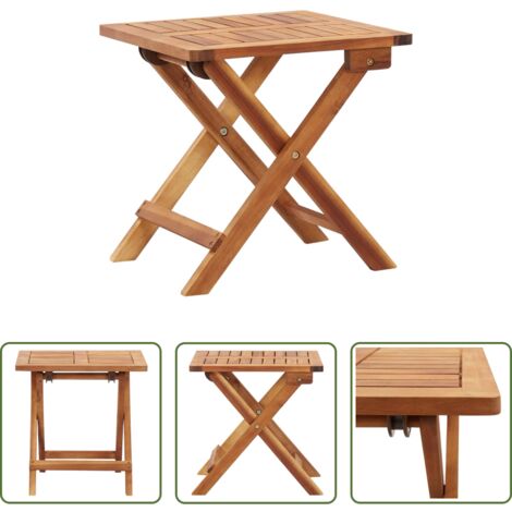 vidaXL Mesa de acacia -  Mesa de centro plegable de jardín madera de acacia 40x40x40 cm