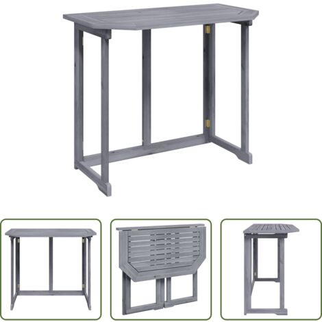 vidaXL Mesa de acacia -  Mesa plegable de balcón madera de acacia maciza 90x50x74 cm