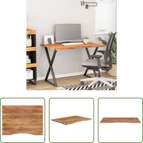 vidaXL Mesa de acacia -  Tablero de escritorio rectangular madera acacia 110x80x2,5 cm