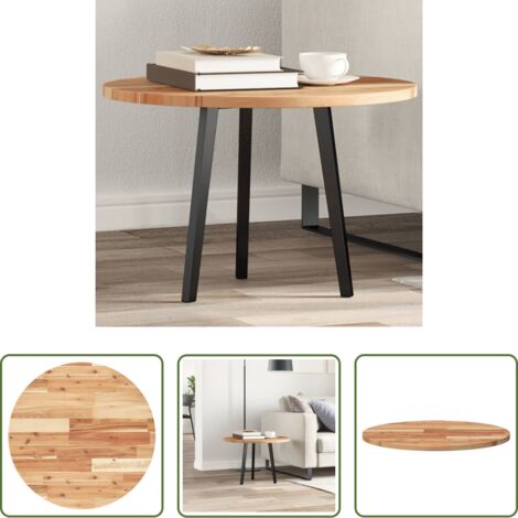 vidaXL Mesa de acacia -  Tablero de mesa redondo madera maciza de acacia Ø60x2 cm