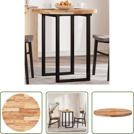 vidaXL Mesa de acacia -  Tablero de mesa redondo madera maciza de acacia Ø70x4 cm