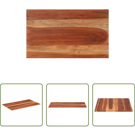vidaXL Mesa de acero -  Tablero de mesa madera maciza de acacia 15-16 mm 60x100 cm
