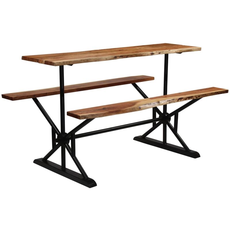 

Mesa de bar con bancos madera maciza de acacia 180x50x107 cm - Marrón - Vidaxl