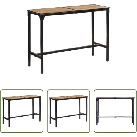 vidaXL Mesa de bar madera -  Mesa de bar madera maciza de mango rugoso 150x55x107 cm