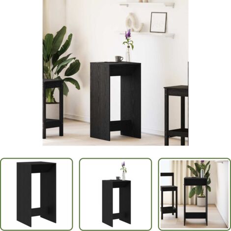 vidaXL Mesa de bar moderna -  Mesa de Bar Roble Negro 51 x 50 x 103,5 cm Madera de ingeniería