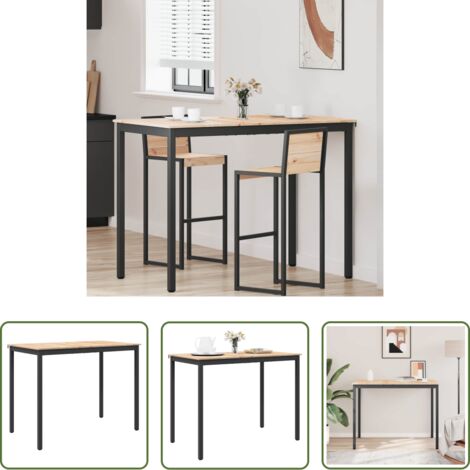 vidaXL Mesa de bar natural -  Mesa de Bar Natural 140 x 80 x 105 cm Madera de pino macizo