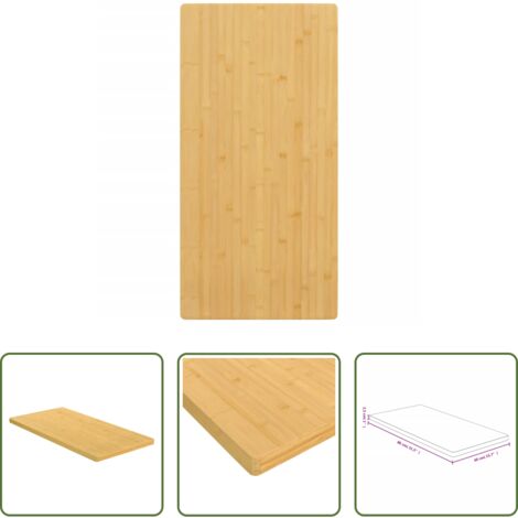 vidaXL Mesa de bar -  Tablero de mesa de bambú 40x80x2,5 cm