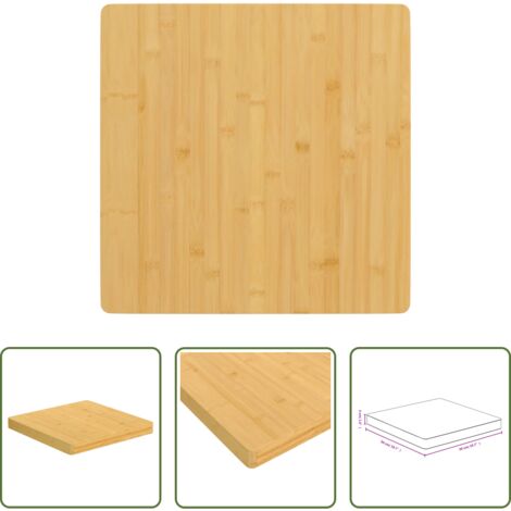 vidaXL Mesa de bar -  Tablero de mesa de bambú 50x50x4 cm