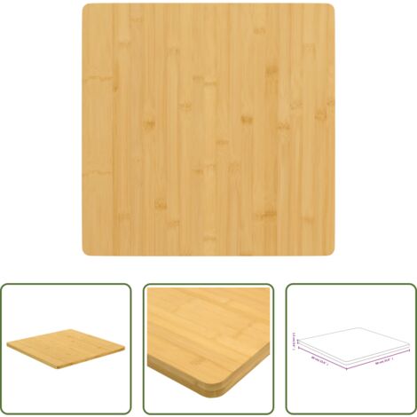 vidaXL Mesa de bar -  Tablero de mesa de bambú 60x60x1,5 cm