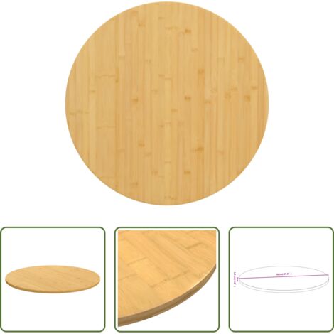 vidaXL Mesa de bar -  Tablero de mesa de bambú Ø70x1,5 cm