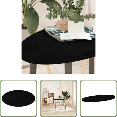 vidaXL Mesa de bar -  Tablero de mesa ovalado madera maciza de roble 100x50x4 cm