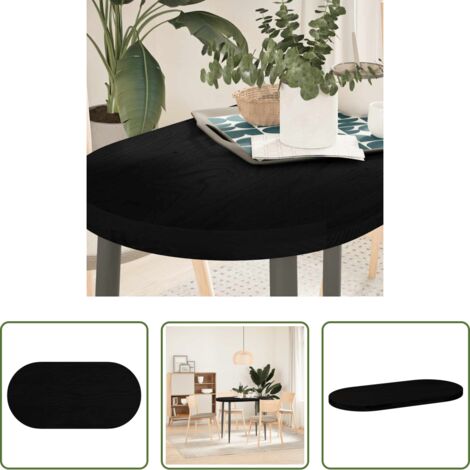 vidaXL Mesa de bar -  Tablero de mesa ovalado madera maciza de roble 100x50x4 cm