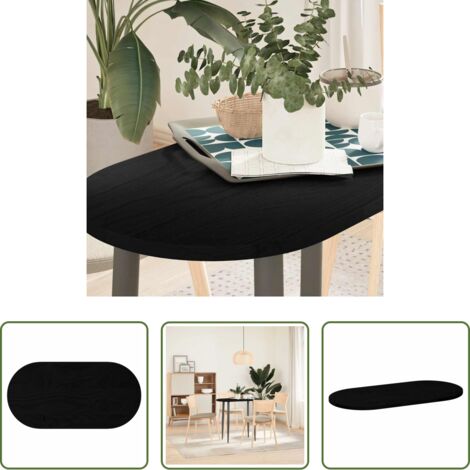 vidaXL Mesa de bar -  Tablero de mesa ovalado madera maciza de roble 80x40x2 cm