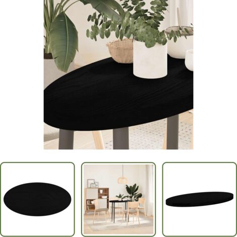 vidaXL Mesa de bar -  Tablero de mesa ovalado madera maciza de roble 80x40x4 cm