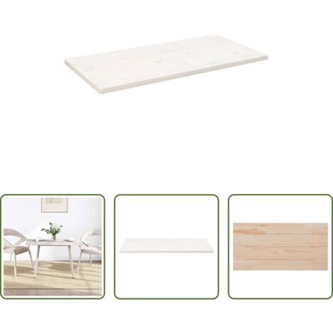 vidaXL Mesa de bar -  Tablero de mesa rectangular madera de pino blanco 110x55x2,5 cm