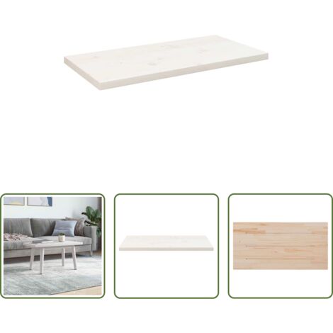vidaXL Mesa de bar -  Tablero de mesa rectangular madera de pino blanco 80x40x2,5 cm