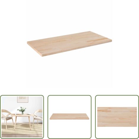vidaXL Mesa de bar -  Tablero de mesa rectangular madera maciza de pino 110x60x2,5 cm