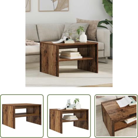 vidaXL Mesa de café moderna -  Mesa de Café Madera vieja 60 x 50 x 40 cm Madera de ingeniería
