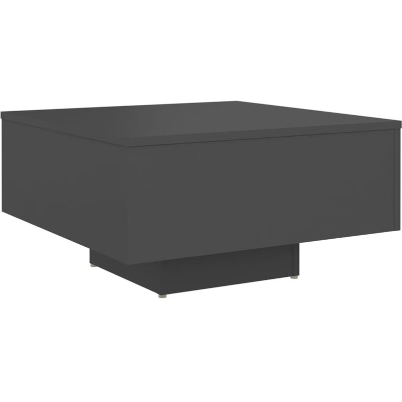 

vidaXL Mesa de centro de aglomerado 60x60x31,5 cm gris - Gris