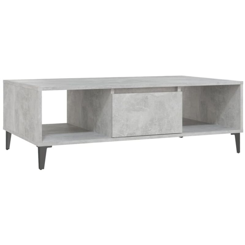 

vidaXL Mesa de centro de aglomerado 103,5x60x35 cm gris hormigón - Gris