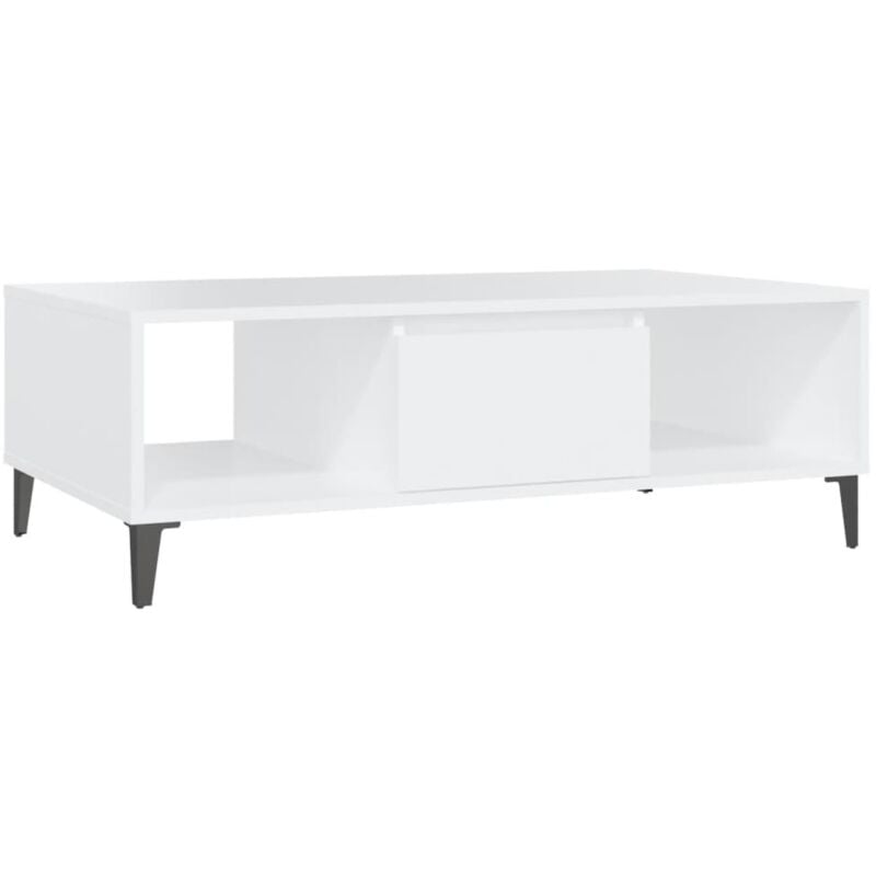 

vidaXL Mesa de centro de aglomerado 103,5x60x35 cm blanco - Blanco