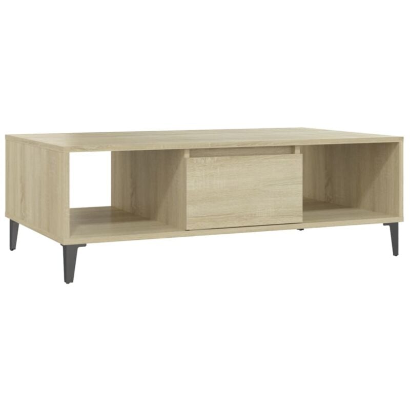 

vidaXL Mesa de centro de aglomerado 103,5x60x35 cm color roble Sonoma - Marrón
