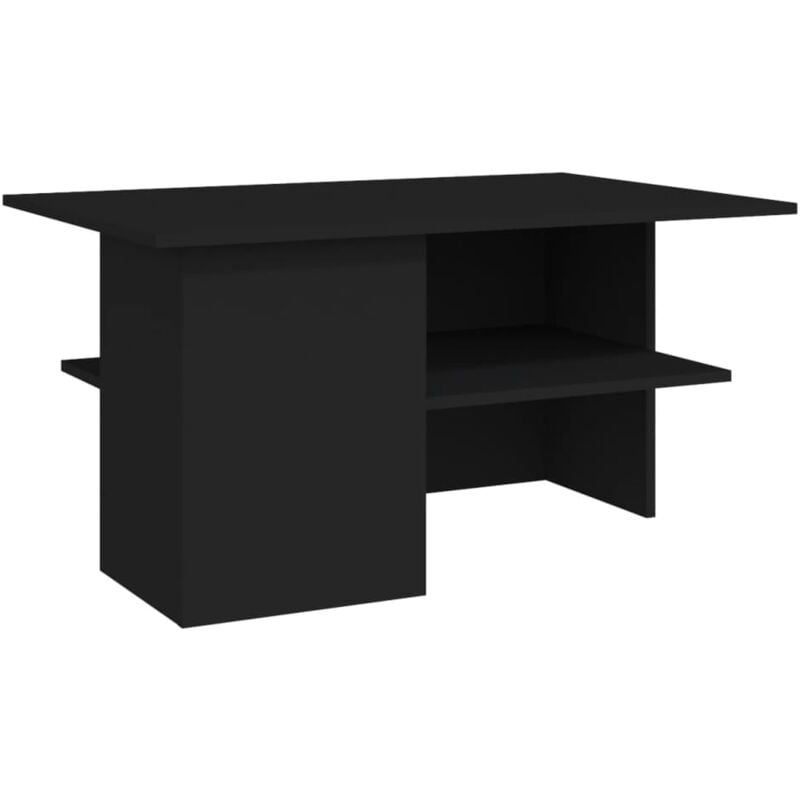 

vidaXL Mesa de centro aglomerado 90x60x46,5 cm negro - Negro