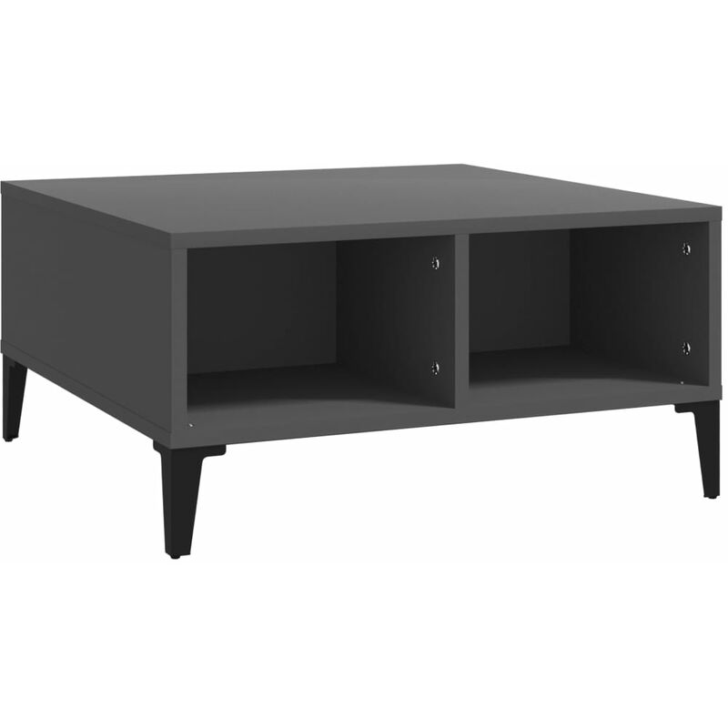 

vidaXL Mesa de centro aglomerado 60x60x30 cm gris - Gris