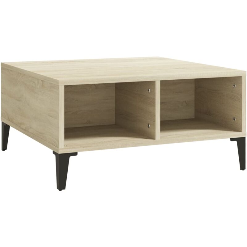 

vidaXL Mesa de centro aglomerado 60x60x30 cm color roble Sonoma - Marrón