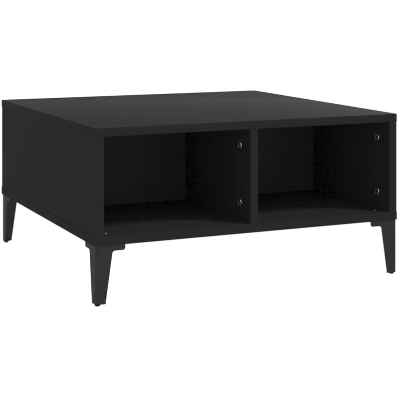 

vidaXL Mesa de centro aglomerado 60x60x30 cm negro - Negro