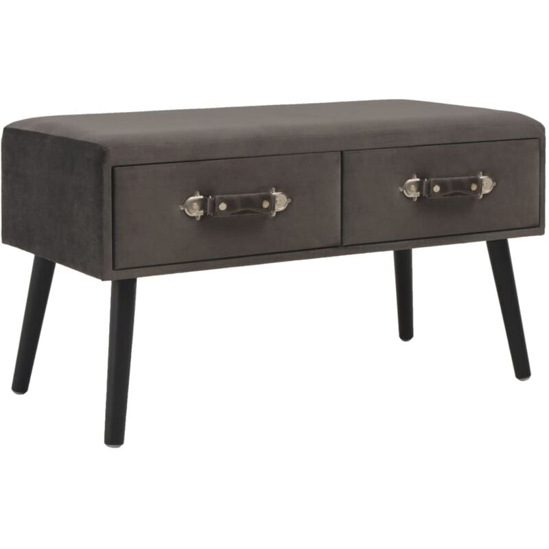 

vidaXL Mesa de Centro de Terciopelo 80x40x46 cm Gris - Gris