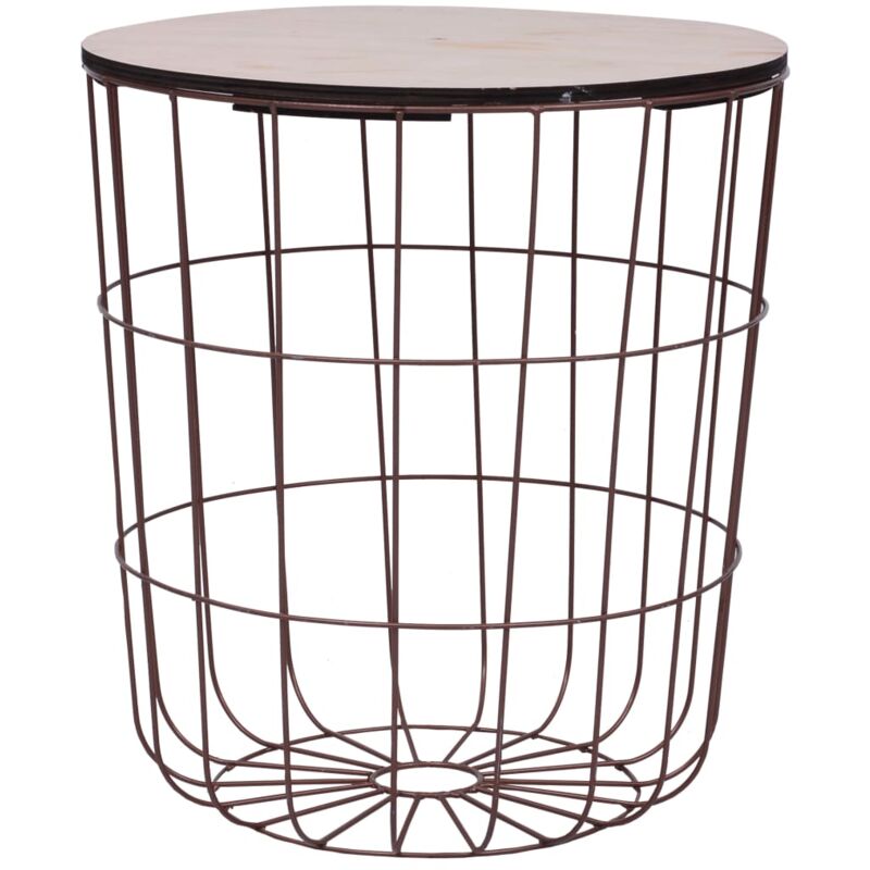 

vidaXL Mesa de Centro de MDF Ø 39,5 cm Cobre - Marrón