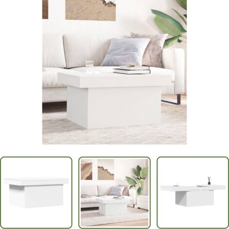 vidaXL Mesa de centro blanca -  Mesa de centro madera de ingeniería blanco 100x55x40 cm