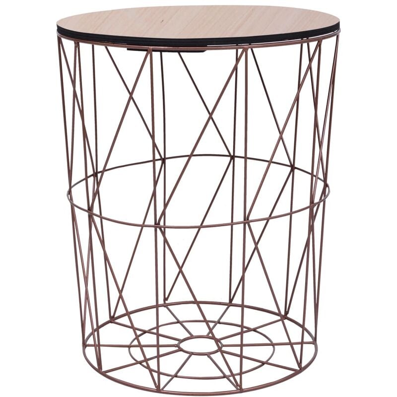 

vidaXL Mesa de Centro Ø 47 cm Color Cobre - Marrón