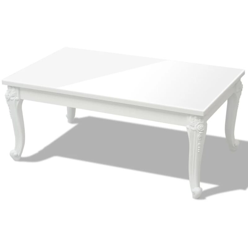 

vidaXL Mesa de Centro Blanco Brillante 100x60x42 cm - Blanco