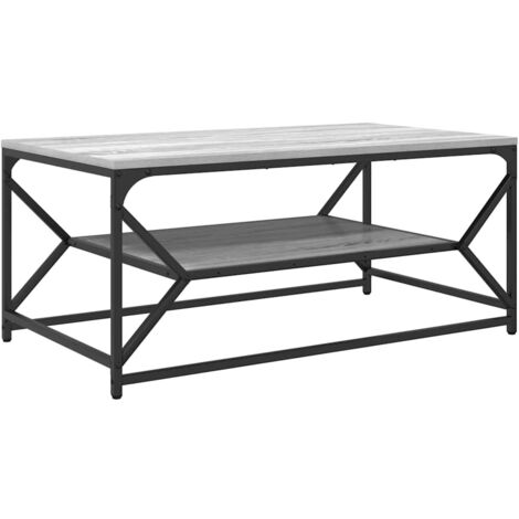 vidaXL Mesa de centro con estante madera gris Sonoma 90x50x40 cm