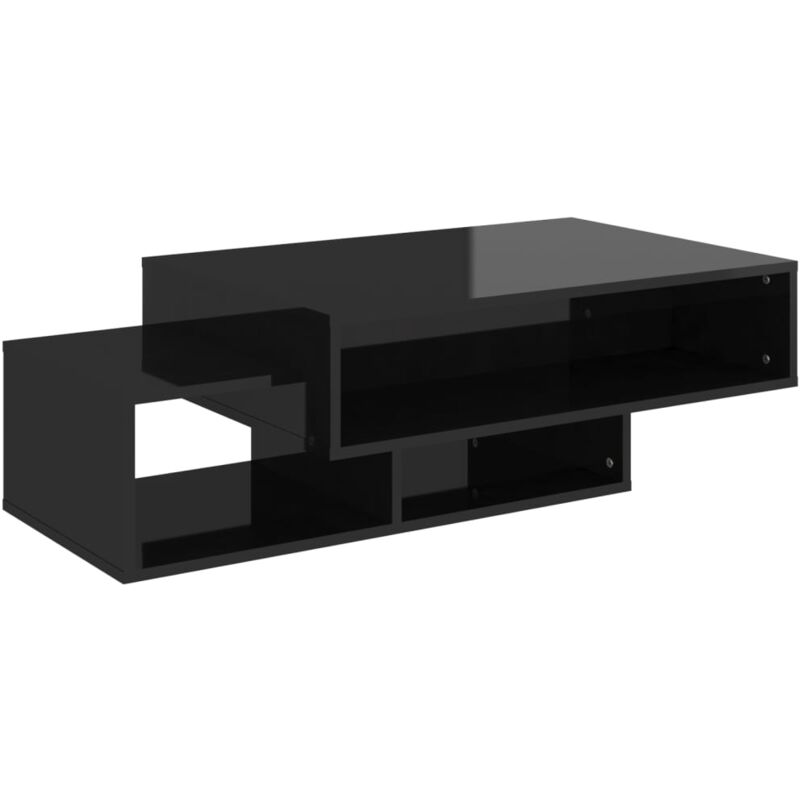 

vidaXL Mesa de centro de aglomerado 105x55x32 cm negro con brillo - Negro