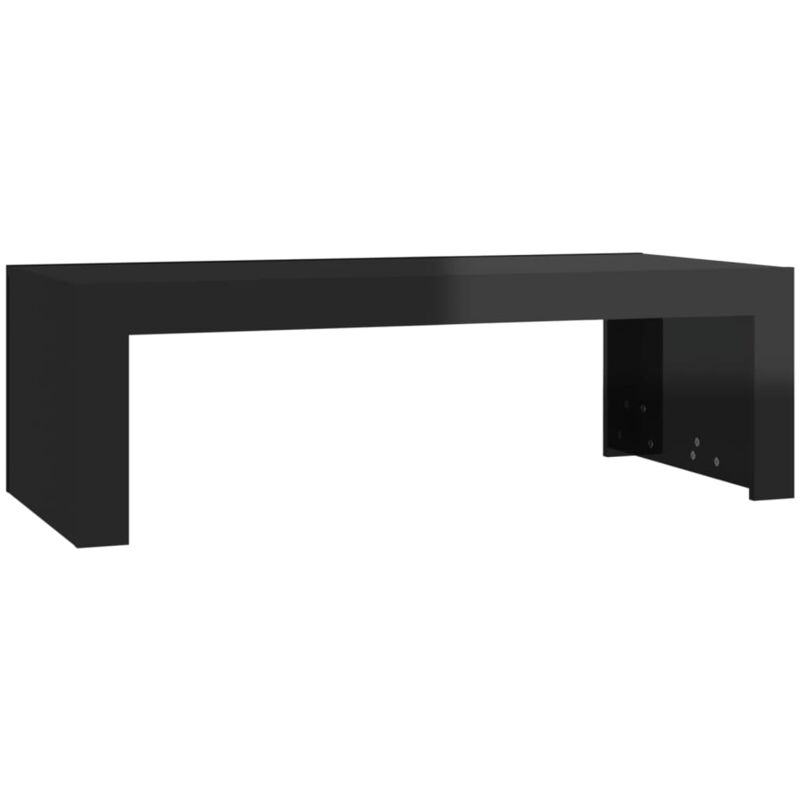 

vidaXL Mesa de centro de aglomerado 110x50x35 cm negro con brillo - Negro