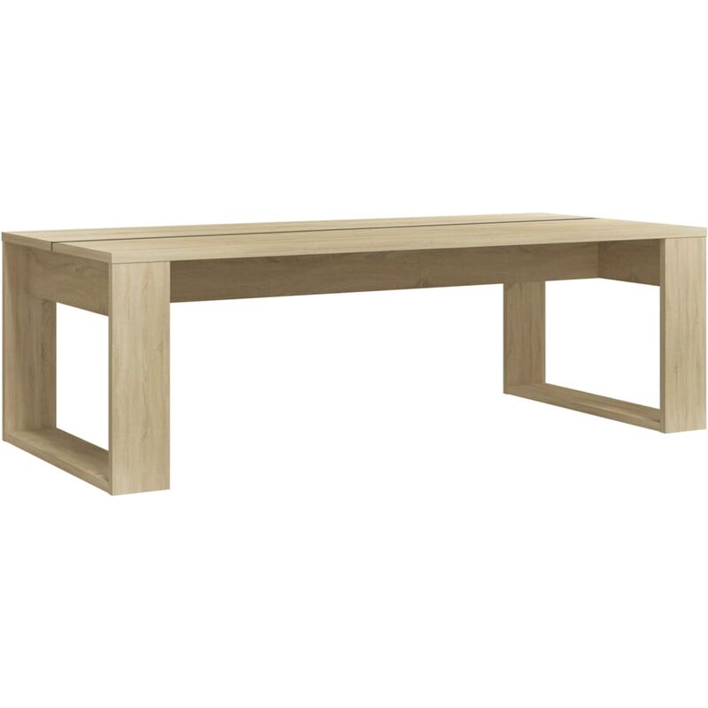 

vidaXL Mesa de centro de aglomerado 110x50x35 cm color roble Sonoma - Marrón