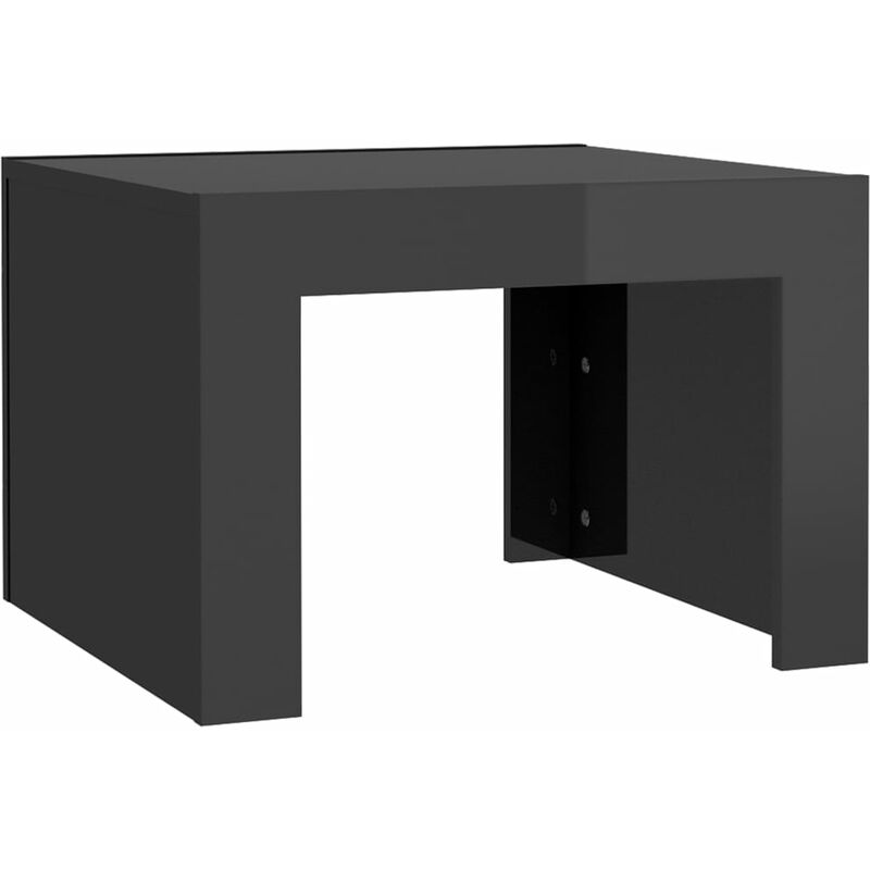 

vidaXL Mesa de centro de aglomerado 50x50x35 cm gris brillante - Gris
