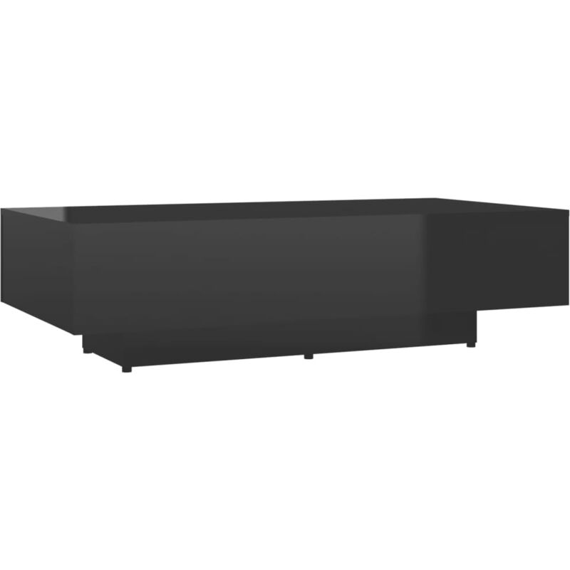 

vidaXL Mesa de centro de aglomerado negro brillante 115x60x31 cm - Negro