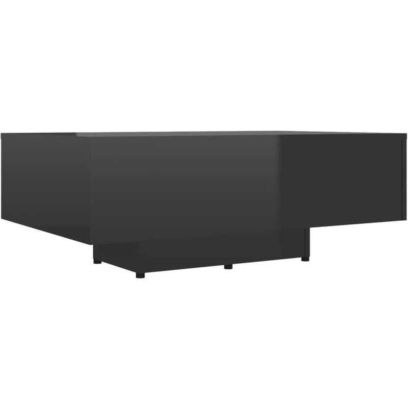 

vidaXL Mesa de centro de aglomerado negro brillante 85x55x31 cm - Negro